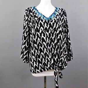 Rafaella Women Shirt Black White XL